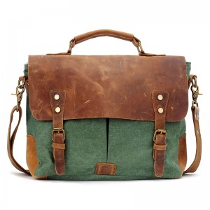 AT1 MESSENGER I VINTAGE™ Mallette porte-documents en canvas et cuir naturel, sac à bandoulière 5 couleurs 